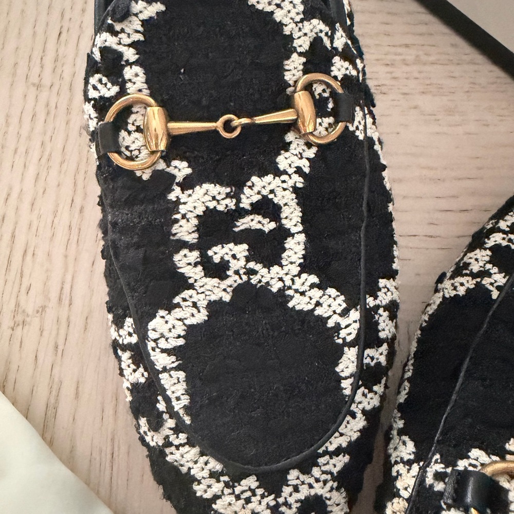 Gucci Black Tweed Loafers - Picture 3 of 11